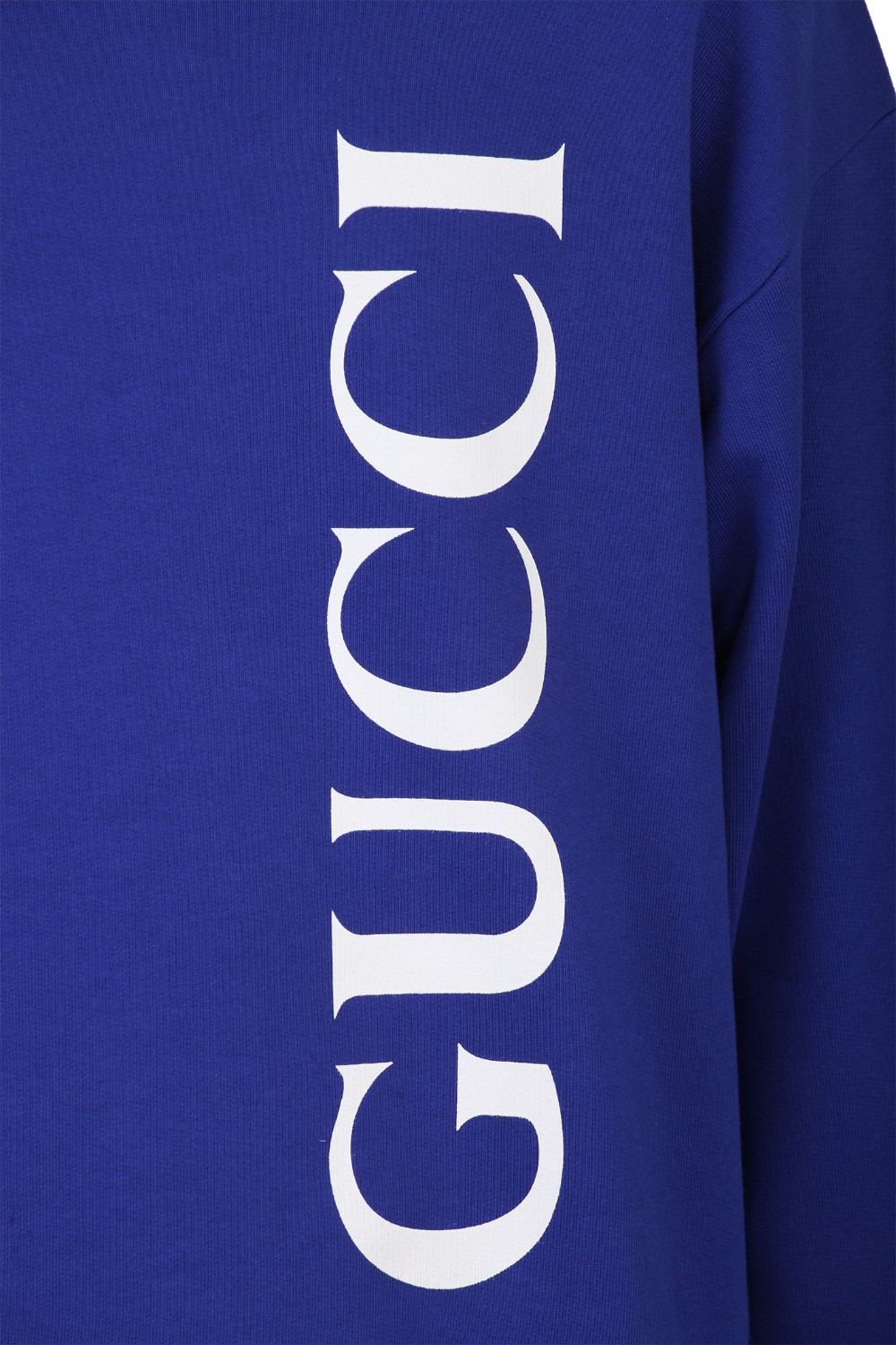 shop GUCCI Saldi Felpa: Gucci felpa in Jersey di cotone blu.
Girocollo.
Maniche lunghe.
Stampa Logo Gucci vintage bianco.
Regular fit.
Composizione: 100% cotone.
Made in Italy.. 599345 XJB1C-4118AZZURRO number 9588659